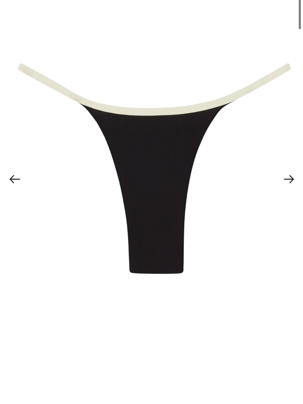 Monday Swimwear Kauai Bottom  Black and Cream High-Cut Bikini Bottom